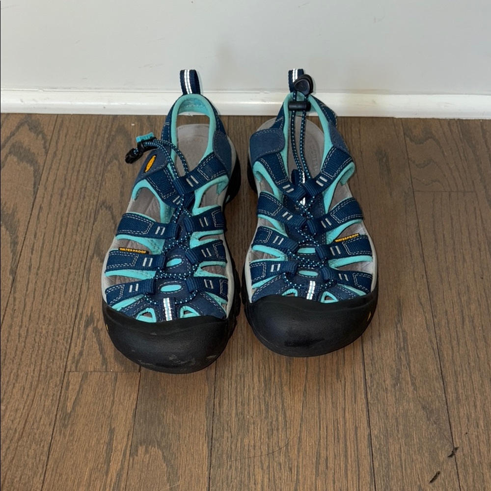 Keen Blue and Black Sandals with Protective Toe Cap